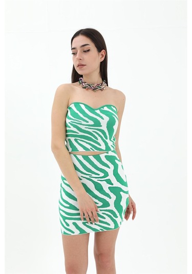 Zebra Desen Etek - Yeşil - Yeşil