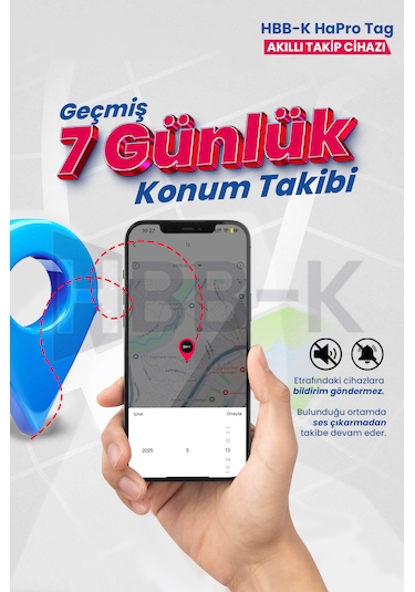 Hapro Tag Ios & Android Uyumlu Airtag Akıllı Gps  Siyah 2'li Paket