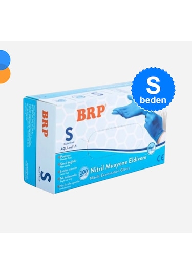 Mavi Muayene Nitril Eldiven Pudrasız Small S 100'lü Kutu