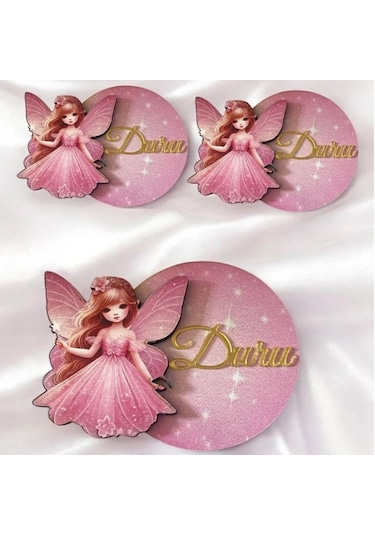 Peri Kızı 6.5cm Ahşap Mıknatıslı İsme Özel Bebek Magnet 20 Adet