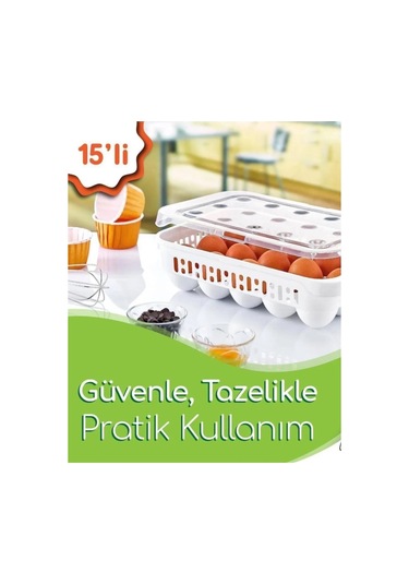 15 Bölmeli Yumurta Kabı Royaleks-ak680 Beyaz