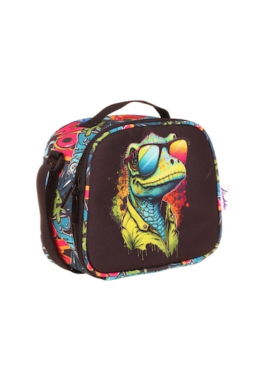 Kaukko Kids Isı Yalıtımlı Erkek Çocuk Sevimli Bukalemun Termoslu Beslenme Çantası