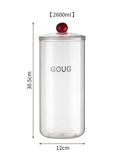 Ranyeek Ev İçin Kaliteli Hermetik Kavanoz - Kuruyemiş, Kahve, Çay, Süt Tozu Saklama Kutusu - Büyük Boy 2600ml Kırmızı Perya Desenli - Taze Koruma Ve Konforlu Depolama Diğer