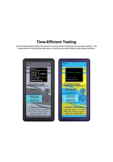 Jeemson M328 Transistör Test Cihazı, 1.8 İnç Tft Renkli Ekranlı Direnc, Endüktans, Kapasitans Ve Esr Ölçer Mavi