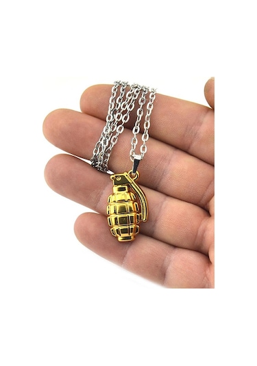 El Bombası - Grenade - Kolye - Gold Görünümlü Altın