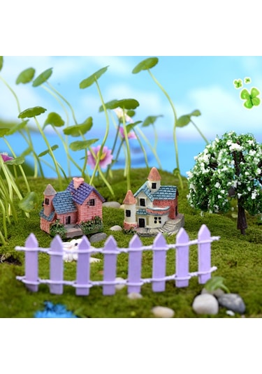 Sones 2 Adet Yosun Mikro Manzara Sukulent Saksı Dekorasyon Süsleri Mini Tuğla Kiremit Köy Evi Kendin Yap Modeli, Renk Rastgele Teslimat