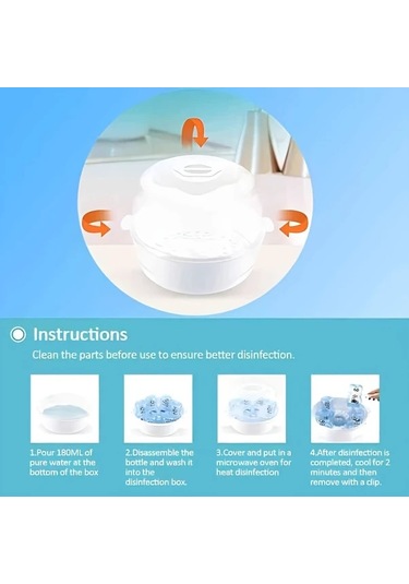 Xuweiwei Beyaz Bottle Sterilizer Sapı Yüksek Sıcaklıkta Buhar Biberon Ve Oyuncak Dezenfeksiyonu