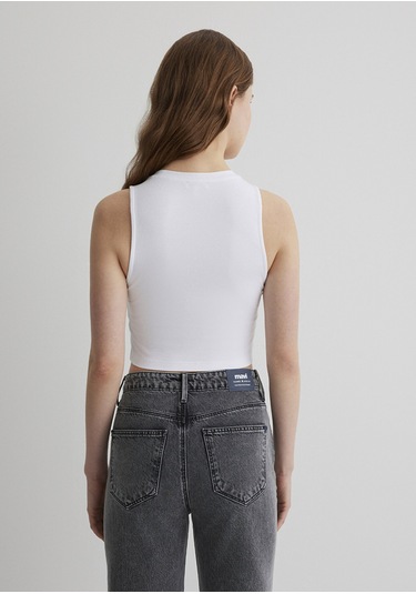 Mavi - Beyaz Crop Top 1610786-620 Beyaz