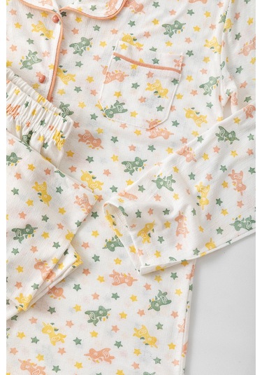 Uzun Kol Gömlek Yaka Kadın Pinterest Pijama Takımı - Mevsimlik Kadın Pijama- Geniş Beden Aralığı Karışık