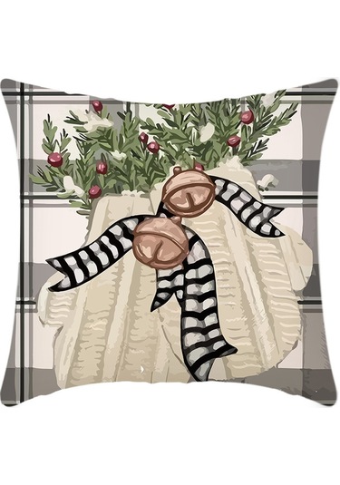 Cartoon Hand-painted Style Christmas Decorative Pillow No.69 Ekru