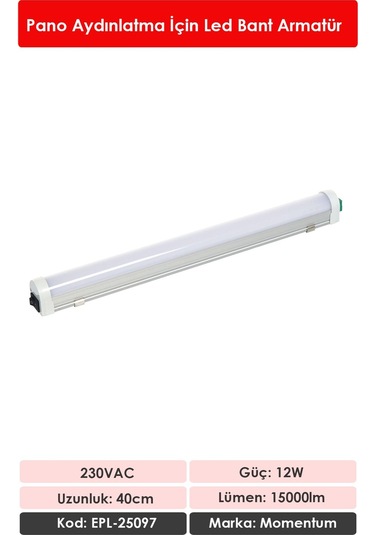 Momentum Lineer Led Armatür T10 7000k 230vac 12w 40cm Epl-25097 Beyaz