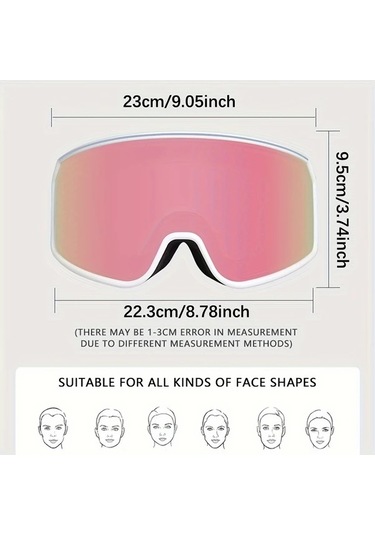 Willowhaven Bollfo Anti Fog Çift Katlı Yetişkin Kayak Gözlüğü Black Red Tpu Çerçeve Ayar Kayış