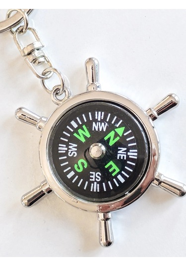 Moncuk Design Çalışır Pusula Metal Anahtarlık