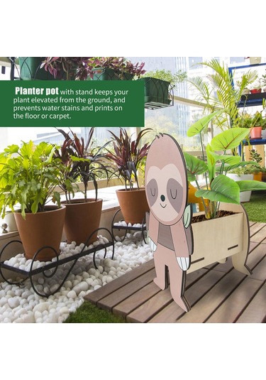 Suofeng Sevimli Hayvan Şekilli Ahşap Saksı - İç Mekan & Bahçe Dekorasyonu İçin Çok Amaçlı Bitki Yetiştirme Kabı