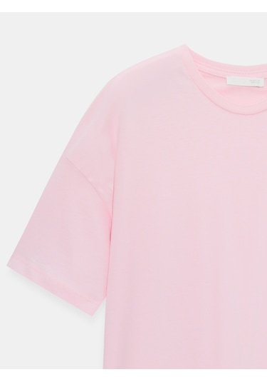 Dilvin 3683 Basic T-shirt-toz Pembe Toz Pembe