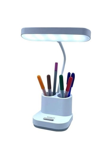Buffer Kalemlikli Usbli Dokunmatik 3 Kademeli 360 Derece Özel Göz Korumalı Led Lityum Masa Lambası -m11 Beyaz