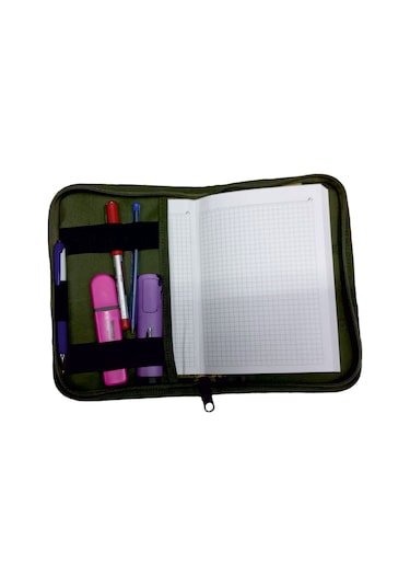 Haki Ajanda Defter Kabı Kamuflaj Organizer Kalemlik Haki