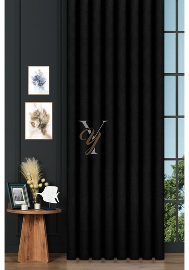 Petek Fon Perde V-1044 Siyah Siyah