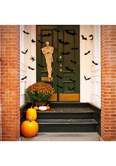 Aubyhe Halloween 3d Gerçekçi Kanatlı Yarasa Sticker, Yeniden Kullanıma Uygun, Temiz Yüzeylere Uygulanabilir Dekoratif Dekal Diğer