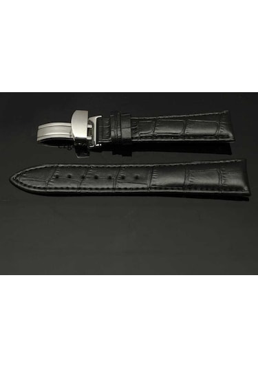 Bizon Deri Saat Kayışı 20Mm Spor Siyah Klipsli Saat Kordonu 305760033