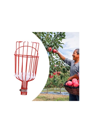 Homyl Meyve Toplama Sepeti Pratik Tutma Uzanma Aracı Kırmızı