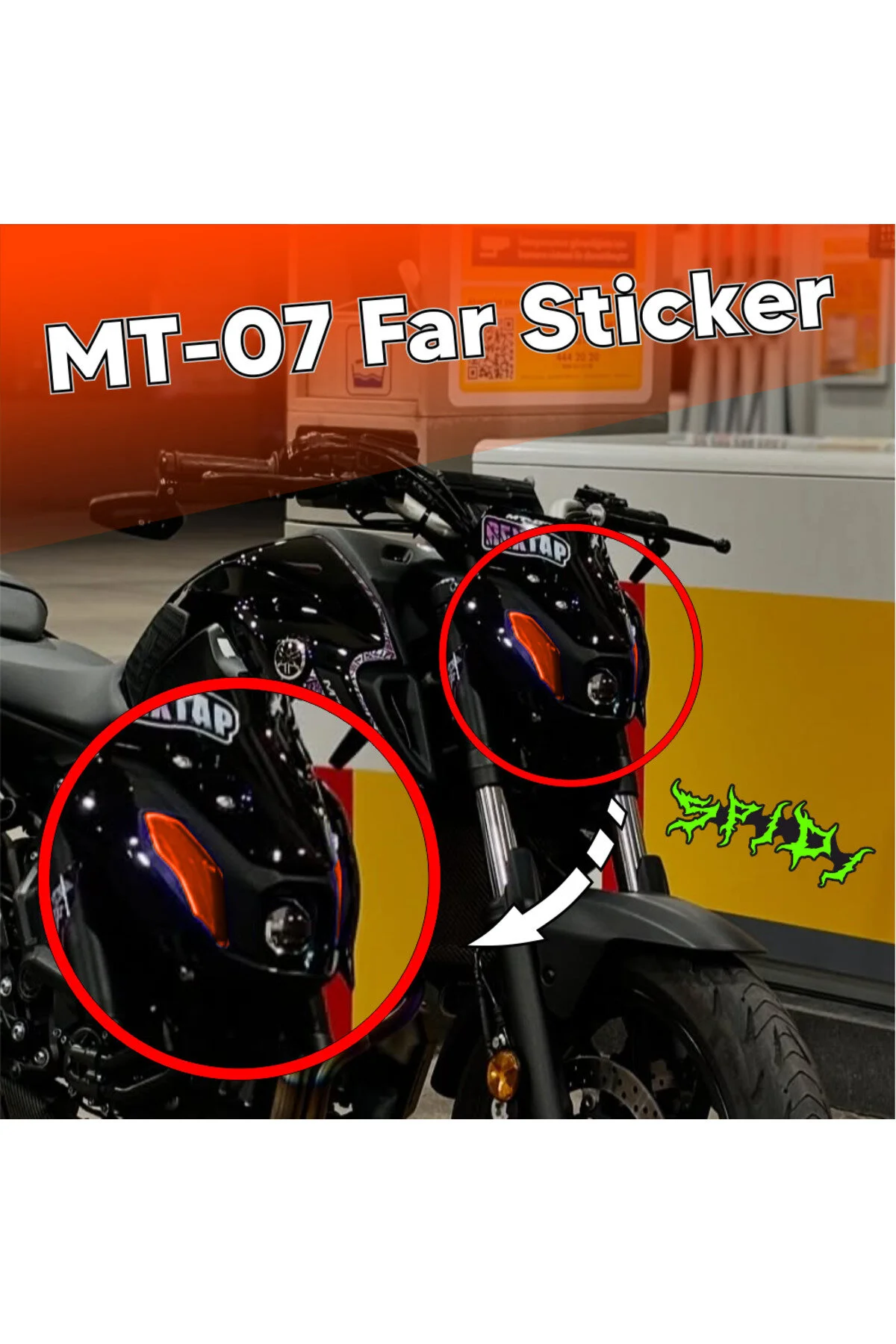 Mt-07 Turuncu Far Sticker