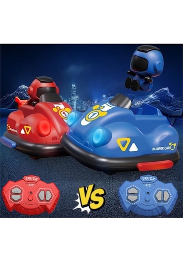 Şarjlı Işıklı 1v1 Kumandalı Oyuncak Çarpışan Oto Arabalar Çok Renkli