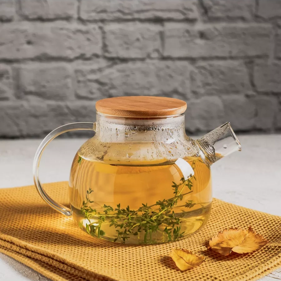 Cnglass 600 Ml Bambu Kapaklı Demler Barel Çaydanlık 15843156 Beyaz