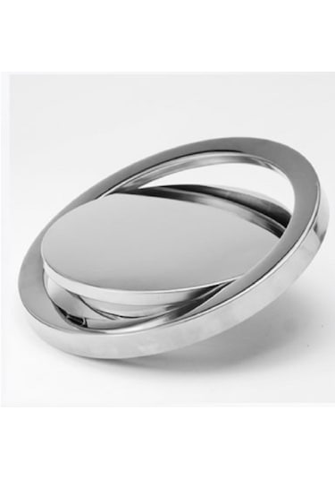 Sones Gömülü Tip Paslanmaz Çelik Salıncak Kapağı Kapaklı Mutfak Tezgahı Çöp Kutusu Kapağı Kapağı, Boyut: Yuvarlak Çizim 20cm Çap Gümüş