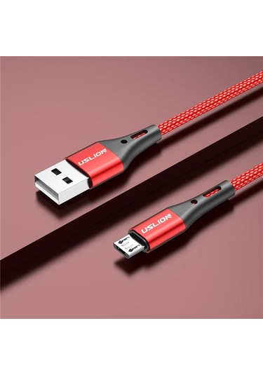 Uslıon 3a Mikro Usb Hızlı Şarj Kablosu Samsung Uyumlu Xiaomi Huawei Realme Oppo İçin 0.5/1/2/3 Mkırmızı3.5m