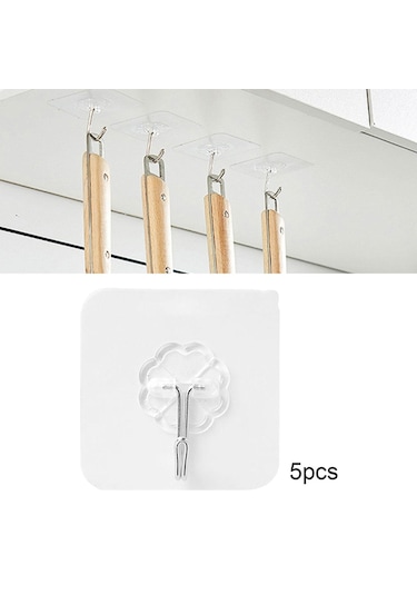 Suntek Banyo Ev Geliştirme Kapısı Kendinden Yapışkanlı Kanca 5 Adet Çok Renkli