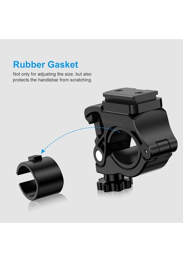 Bisiklet Lambası Montaj Braketi - 0,86-1,39 İnç Bisiklet Gidonlarına Uygun Siyah