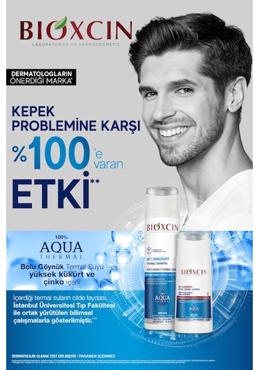 Bioxcin Aqua Thermal Kepek Karşıtı Şampuan 300ml Tüm Saç Tipleri - Kepek Kaşıntı Pullanma Karşıtı
