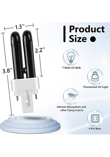 Diğer 5'li Paket 7w Uv Sivrisinek Öldürücü Ampul - Dynatrap Dt1050/1100/1250 Yedek, 1/2 Dönüm Etkili