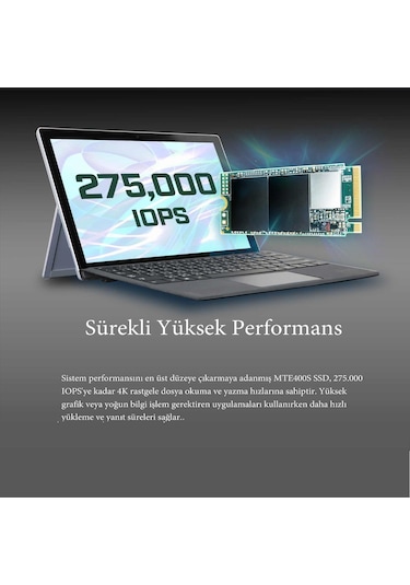 Transcend TS2TMTE400S 2 TB M.2 2242 PCIE Gen 3x4 Nvme 3D TLC SSD Hard Disk