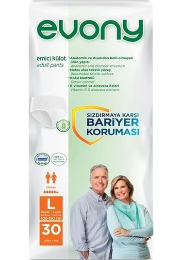 Evony Emici Külot L Beden 100-150 Cm 30'Lu