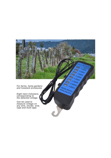 Hangfox Çiftliklerde Su Geçirmez 2000-12000v Elektrik Tellere Voltaj Ölçer, 8 Neon Işık Gösterici, Abs Malzeme