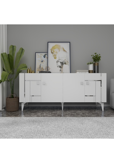 Maddera Konsol Beyaz-gümüş