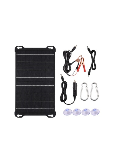 Hfambition 15w Monokristal Güneş Paneli Şarj Cihazı: Usb/dc Çıkışlı, 5v 2a, Telefon Ve Powerbank İçin Güneşten Şarj Edici Tahta