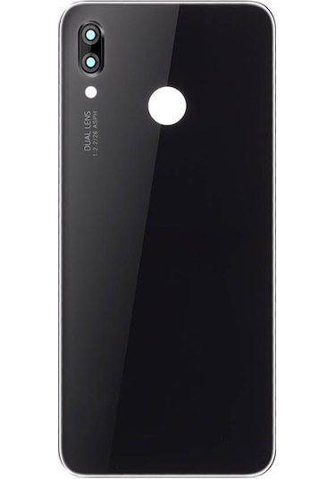 Huawei P20 Lite Arka Pil Batarya Kapağı Cam Lensli ANE-LX1 Siyah