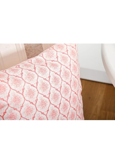 Melisa Damask Baskılı Duck Kumaş Kırmızı Kırlent 45 45 Cm - 808 45 x 45