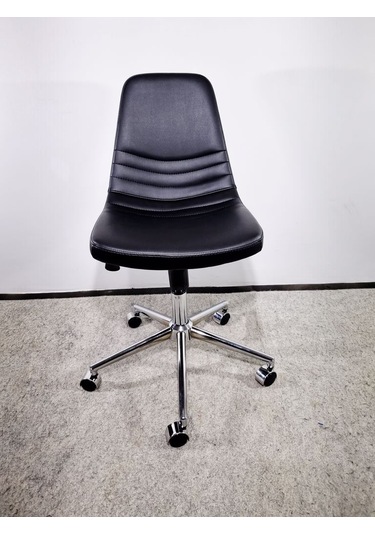 Bintaşmobilya Siyah Deri Rahat Ofis Personel Çalışma Sandalyesi