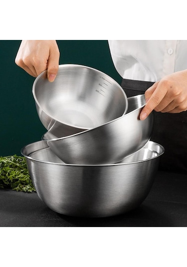 Suntek Paslanmaz Çelik Havza Ev Tipi Karıştırma Kabı Gıda 20cm Gümüş