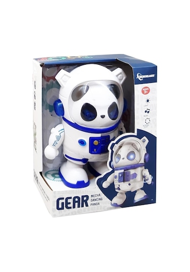 Işıklı Sesli Müzikli Robot Panda 20 Cm Panda