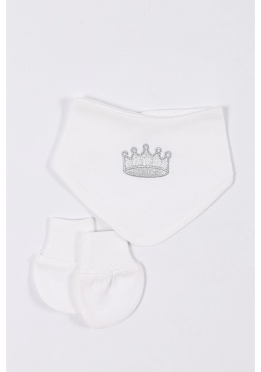 Nakış Desenli Müslin Erkek Bebek Hastane Çıkışı Bebek Kıyafetleri Yenidoğan Hastane Çıkış Seti 5 Li Ekru