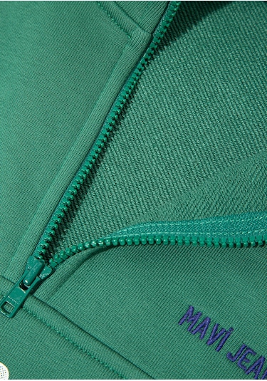 Mavi - Baskılı Kapüşonlu Yeşil Sweatshirt 6s10169-71697 Yeşil