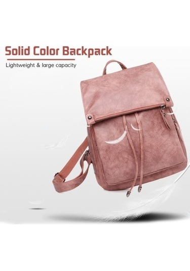 İpli Kadın Sırt Çantası Büyük Kapasiteli Sırt Çantası - Gri Diğer