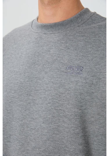 Tommy Life Omar Gri Melanj Şardonlu Erkek Sweatshirt - 88137 GRİ MELANJ