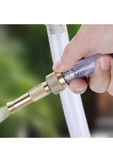 Flybuy Yüksek Yıkama Saplı Pirinç Musluk Memesi Hortum Ev Düz Copper-2x Basınçlı Bahçe Ayarlanabilir Aracı Araba Aksesuarları Bs