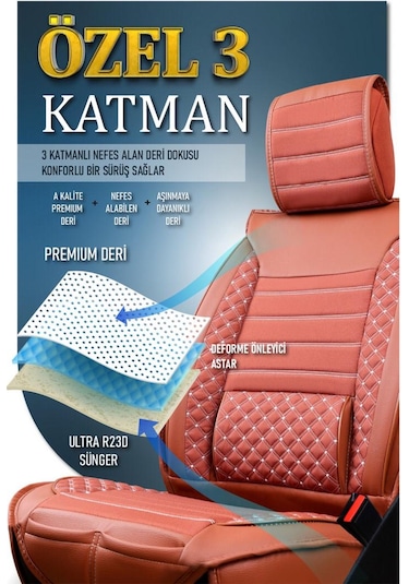 Volvo Xc40 Oto Koltuk Kılıfı Ön Arka Set Tarçın Plus Serisi Scr